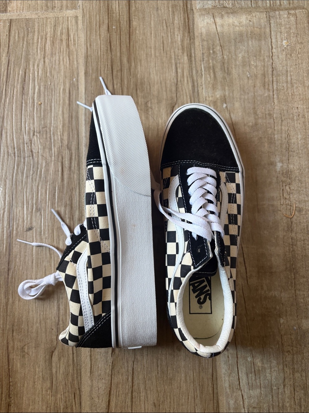 Vans Checkerboard Low-Top Sneakers - Black & Cream